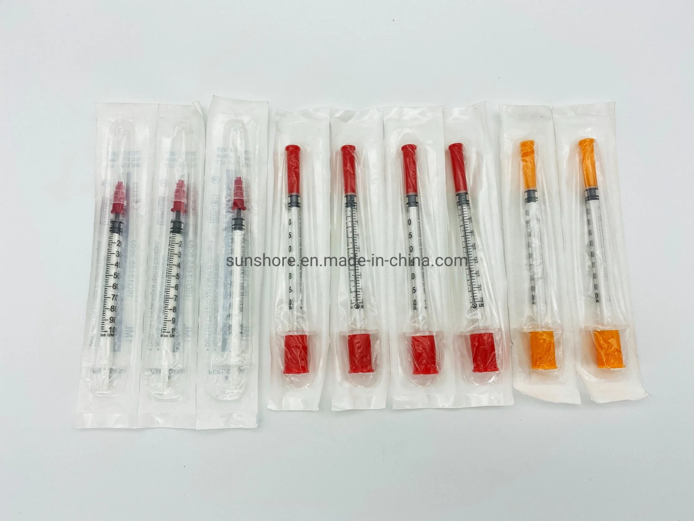 Disposable Safety 0.5ml 1ml Insulin Syringe with Needle for Injection