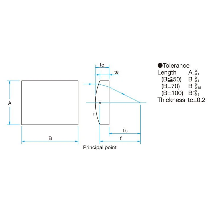 Glass Cylinder Lenses Optical Plano Concave Cylindrical Lens