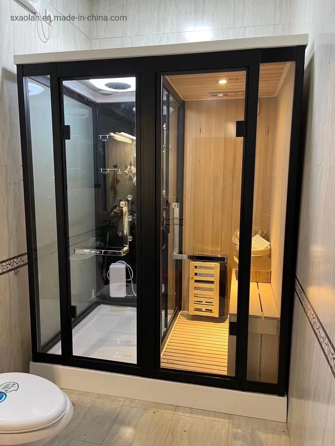 à vendre Maison Traditionnelle Mini Cabine Combinaison Bain Douche Hammam Prix Sauna en Bois