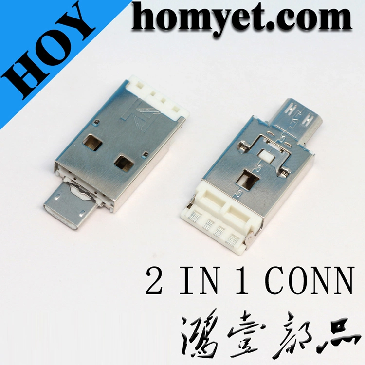 Dos en un conector micro USB para accesorios de móvil