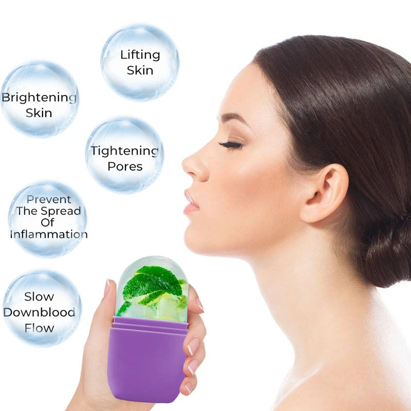 Ice Cube Mold Silicone Ice Face Roller Skin Care Reللاستخدام من جديد مكعبات الثلج