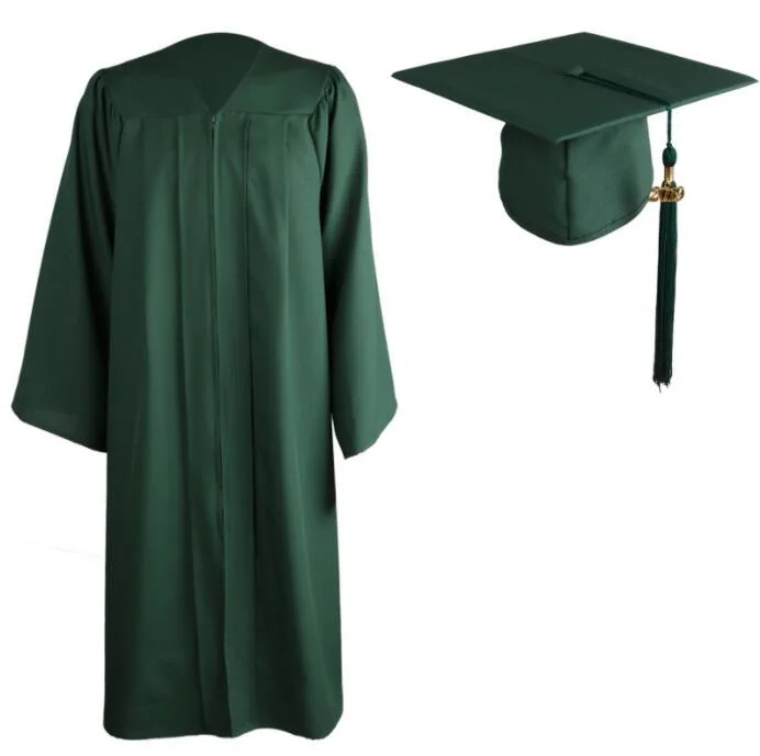 Matte Graduation Gown Cap Tassel Set for High School and University Bachelor