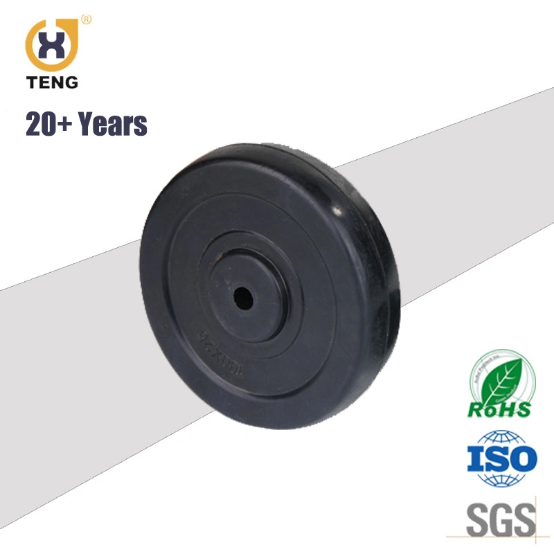 Cheap Black Rubber Wheel with Plastic/Steel Rim