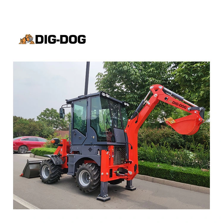 Dig-Dog New Product 2240lbs Excavatormini Wheel Backhoe Loader