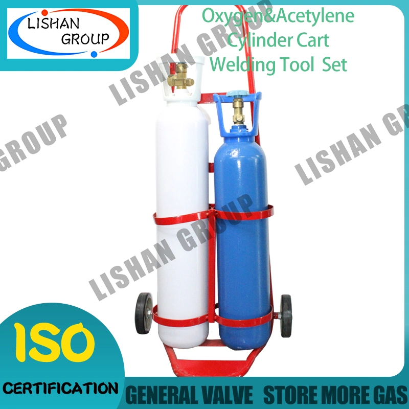 Versatile Acetylene Oxygen Cylinder Cart with Foldable Design for Compact Storage