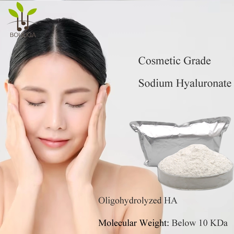 Le poids moléculaire moyen l'acide hyaluronique Grade cosmétique hyaluronate de sodium en poudre