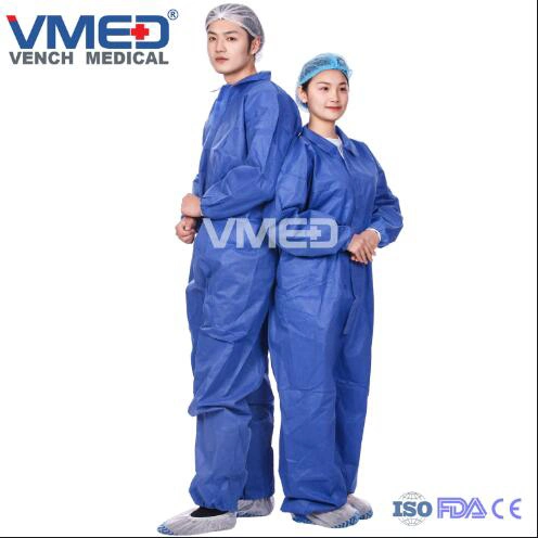 Chemical Microporous Impervious Waterproof SMS/Industry/Hospital/Lab/Safety Nonwoven Disposable Coverall, Nonwoven Disposable Coverall