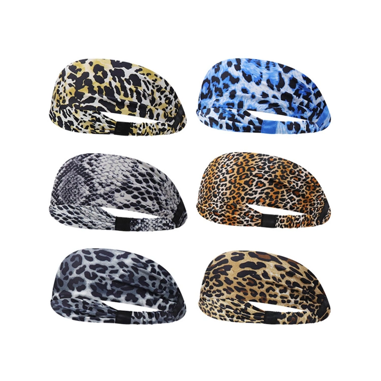 New Trendy Leopard Series Sport Hairband Manufacturer, Custom Printed Cheetah Pattern Non Slip Head Wrap Headband, Digital Printing Hairbands Headwear