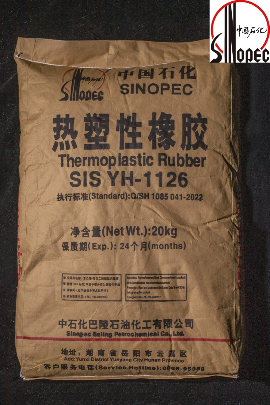 Termoplástico Sinopec Elatomer Sis Yh-1125H usado para adesivos termofusível para Papel de Alta Qualidade Fraldas