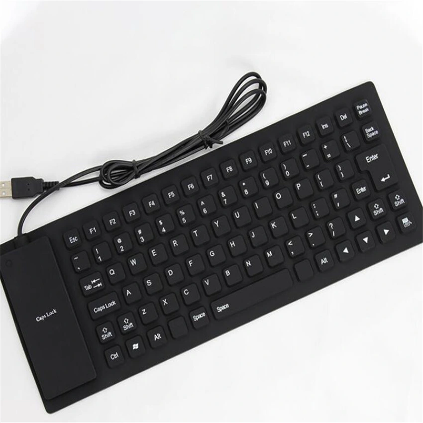 Rolled up USB Computer Keyboard Foldable Silicone Portable Keyboard