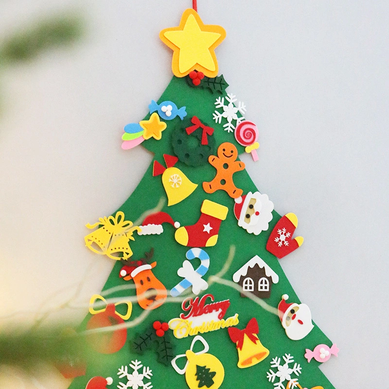 Bricolage artisanat arbre de Noël feutre autocollant pour décoration murale maison