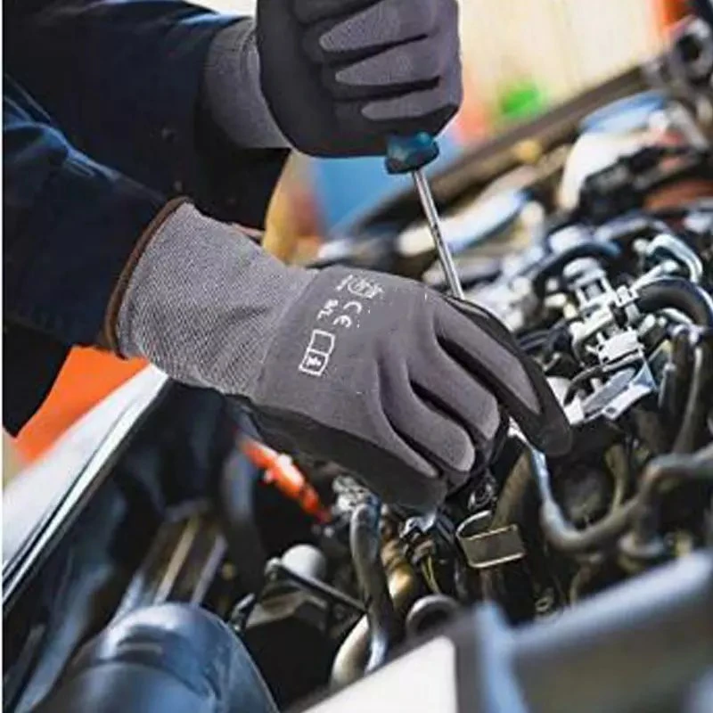 Certificated Screen Touchable Safety Work Gloves Microfoam Nitrile Coated Mechanic Gloves