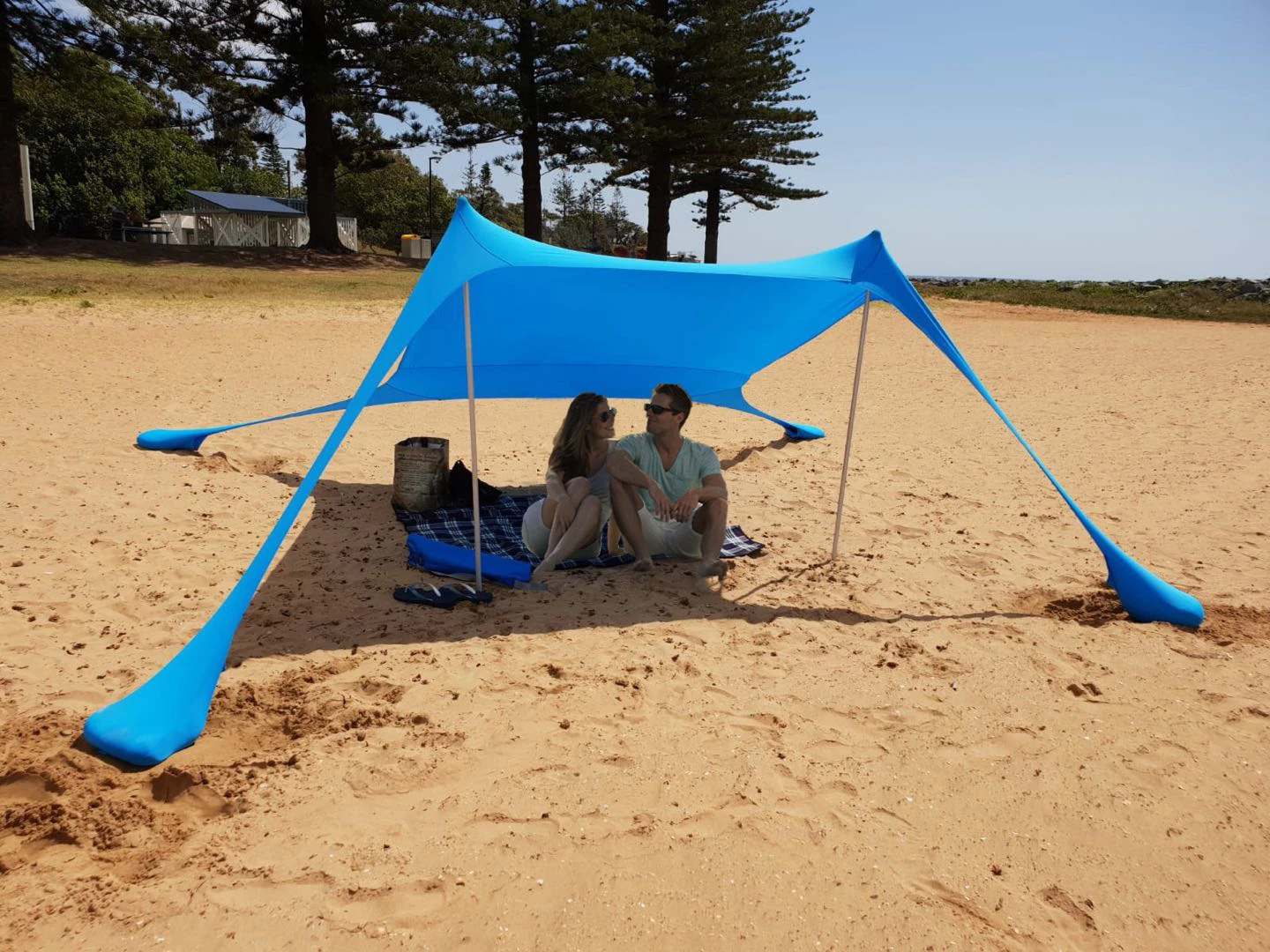 Tenda com âncora de areia, Shade moda tenda, sombra de praia com 100% de proteção UV Ci13218