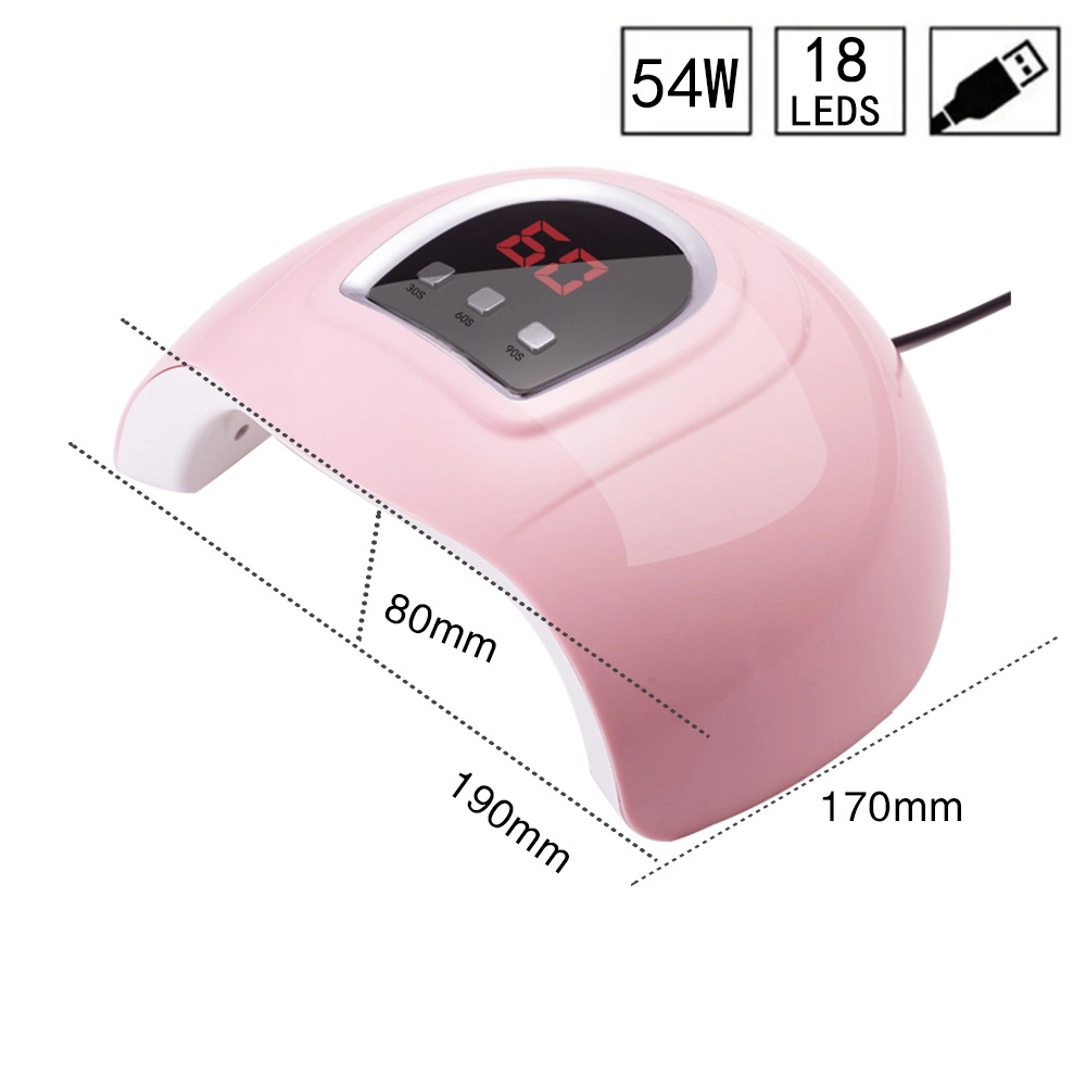 Nail Lamp 54W UV Lamp Double Light Source Gel Lamp Professional Nail Dryer Nail Polish Machine LED LCD Display Nail Art Lamp