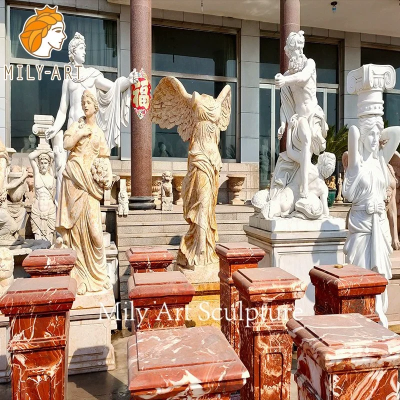 Life Size Famous Greek Figures Hand Carving Marble Victory Sculptures