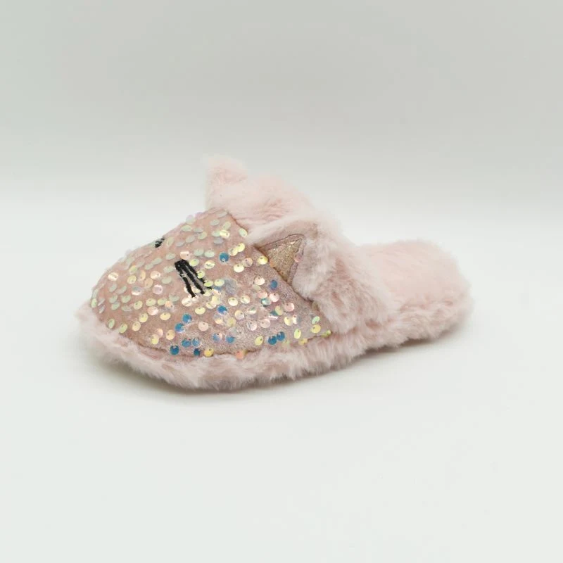 Glitter Upper Cat Ear Plush Lining Wholesale/Supplier Slippers