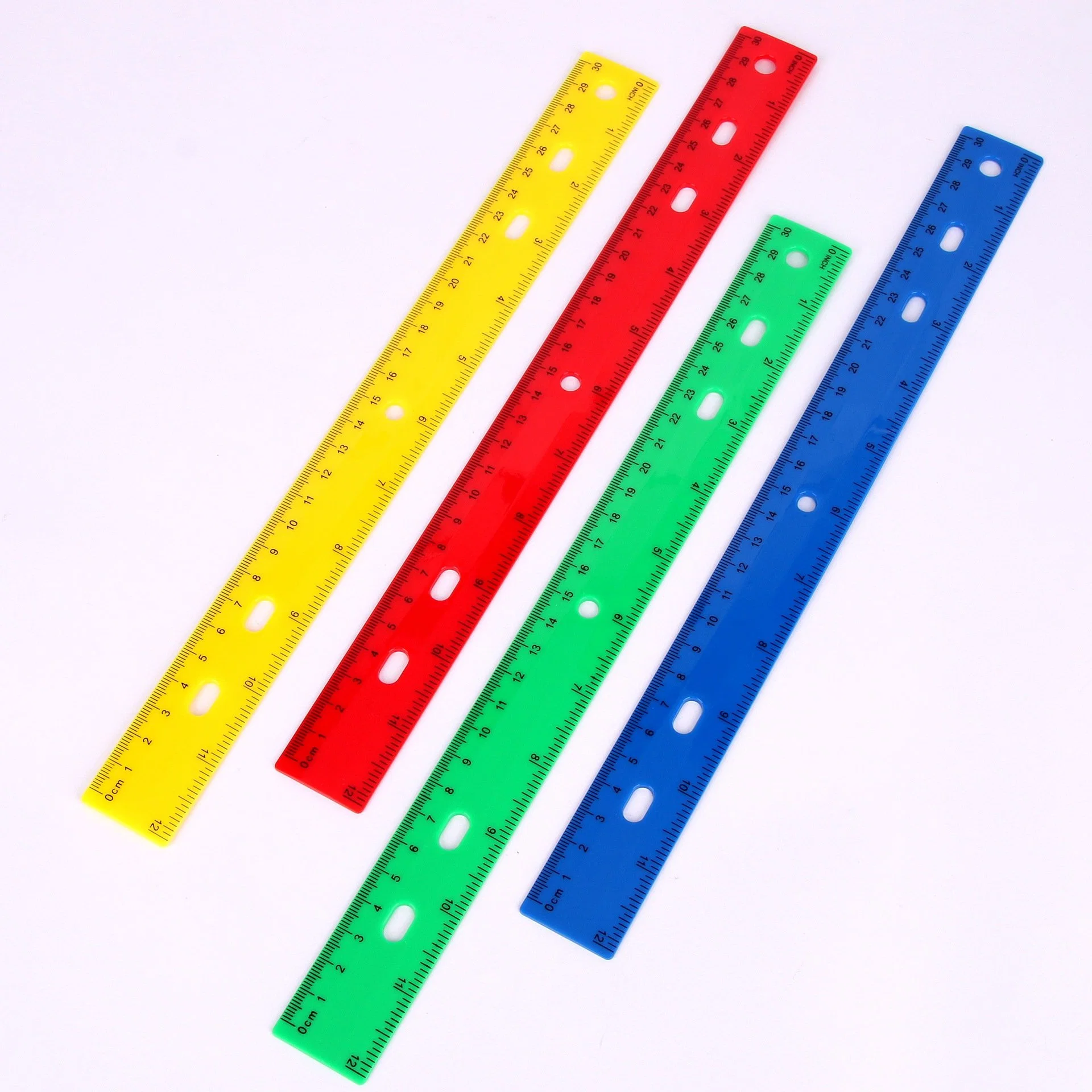 Manufacturer Supplies 30cm Color Plastic Ruler for Student Stationery