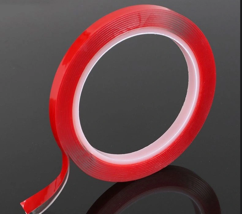 1mm*1cm*3m Double Sided Nano Tape, Heavy Duty Double Sided Adhesive Acrylic Tape, Clear Mounting Tape, Removable&Reusable Tape-Red Film Nano Tape in Paper Box