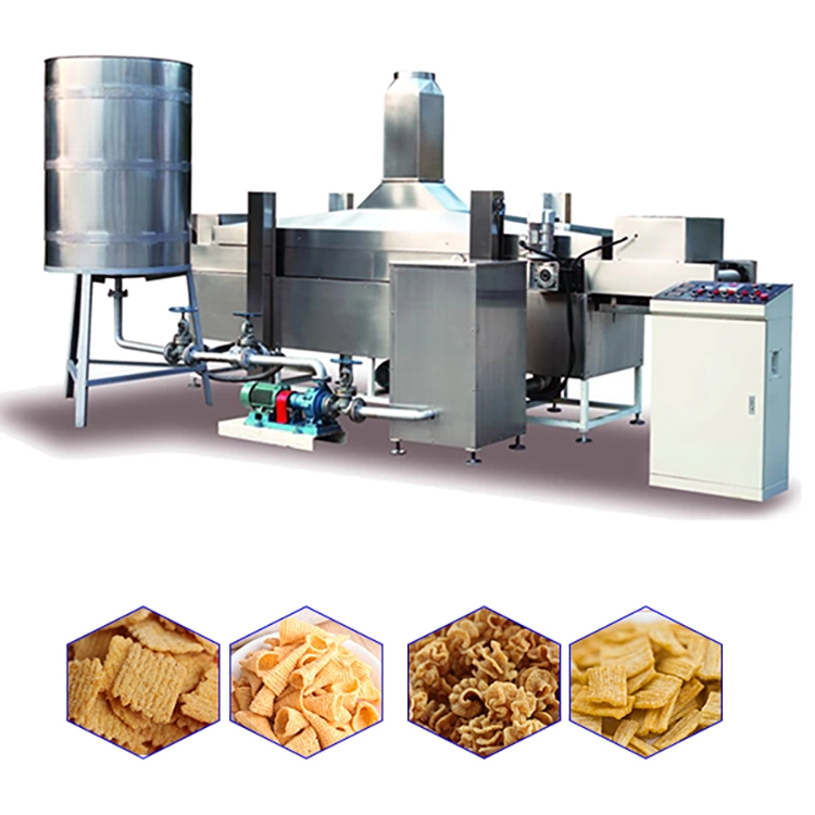 Fryer Machine for Fry Wheat Corn Flour Pellet 3D Snacks Machine6. Industrial Diesel Gas Electric Continuous Belt Fryer for Snack Food