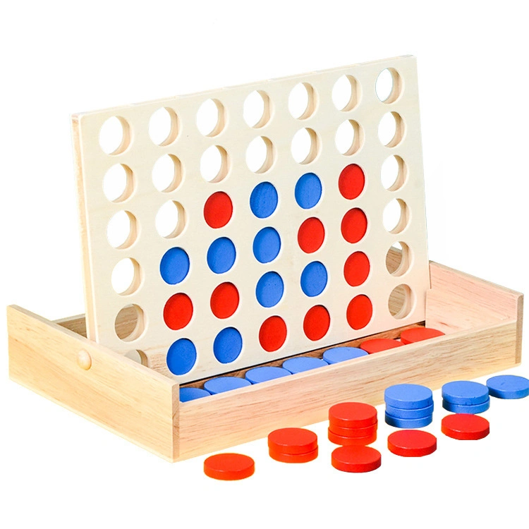 Wooden Classic Intelligence Kids Adult Connect Four Game Board Games