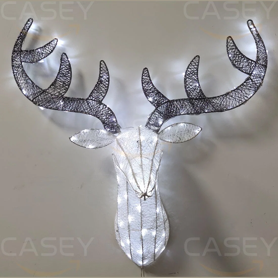 Christmas Reindeer Decor Light 100 LED Lights Stand Deer Pattern Plug-in Decorative Light Xmas Ornament Pre-Lit Buck Deer Lamp for Garden Yard in