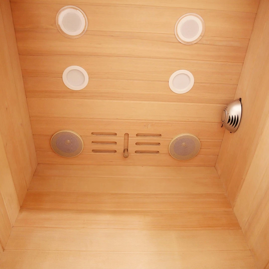 Sauna 2 personnes Canadian Hemlock panneau de commande unique sauna et Chambre avec douche