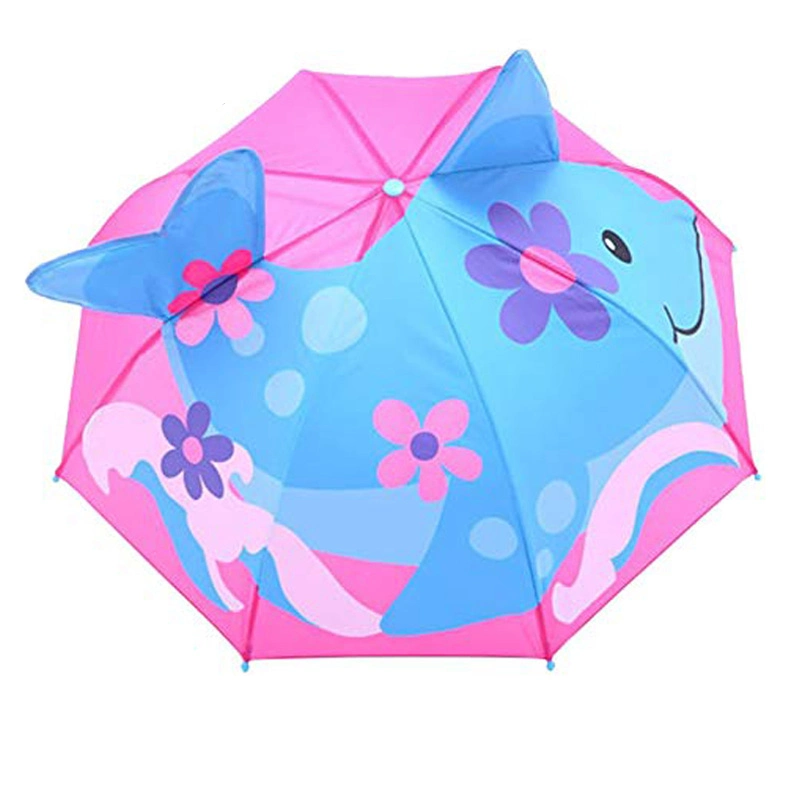 Blue Mermaid Umbrella for Girls with Fun Seahorse Handle and Pop-up Tail