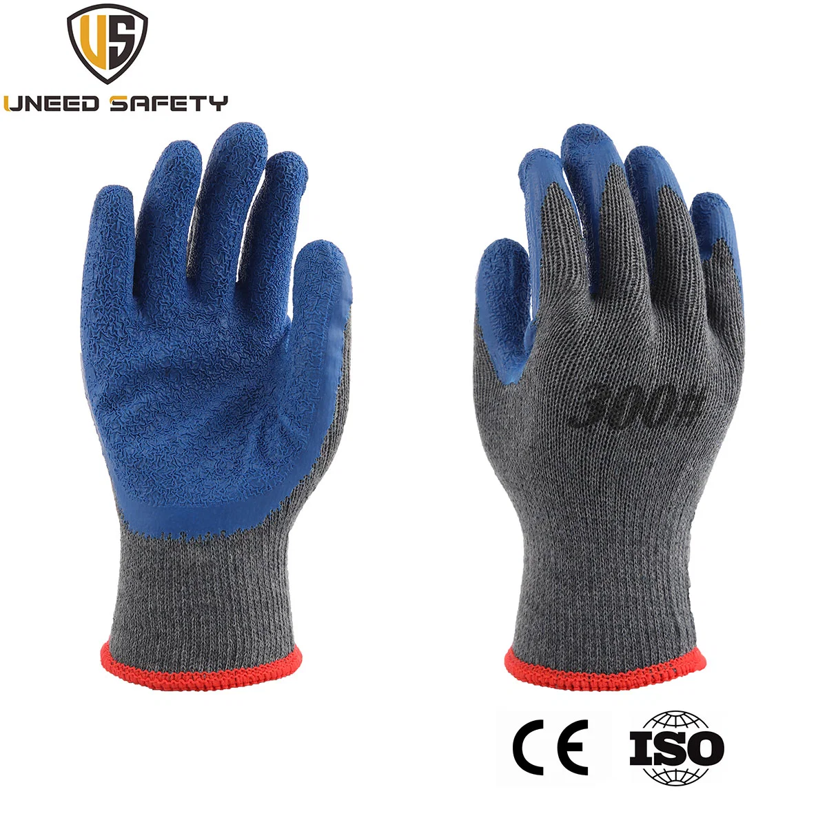 Hot Selling Hi-Vis Winter Warm Acrylic Liner 3/4 Dipped Crinkle Latex Coated Safety Work Protective Working Glove with CE OEM ODM