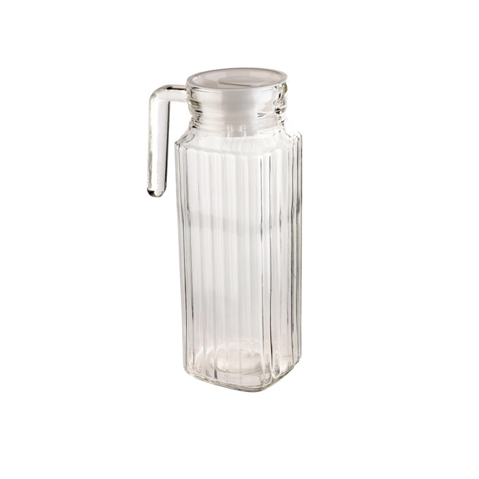 1 Litre Square Glass Juice Water Jug Set with Lid