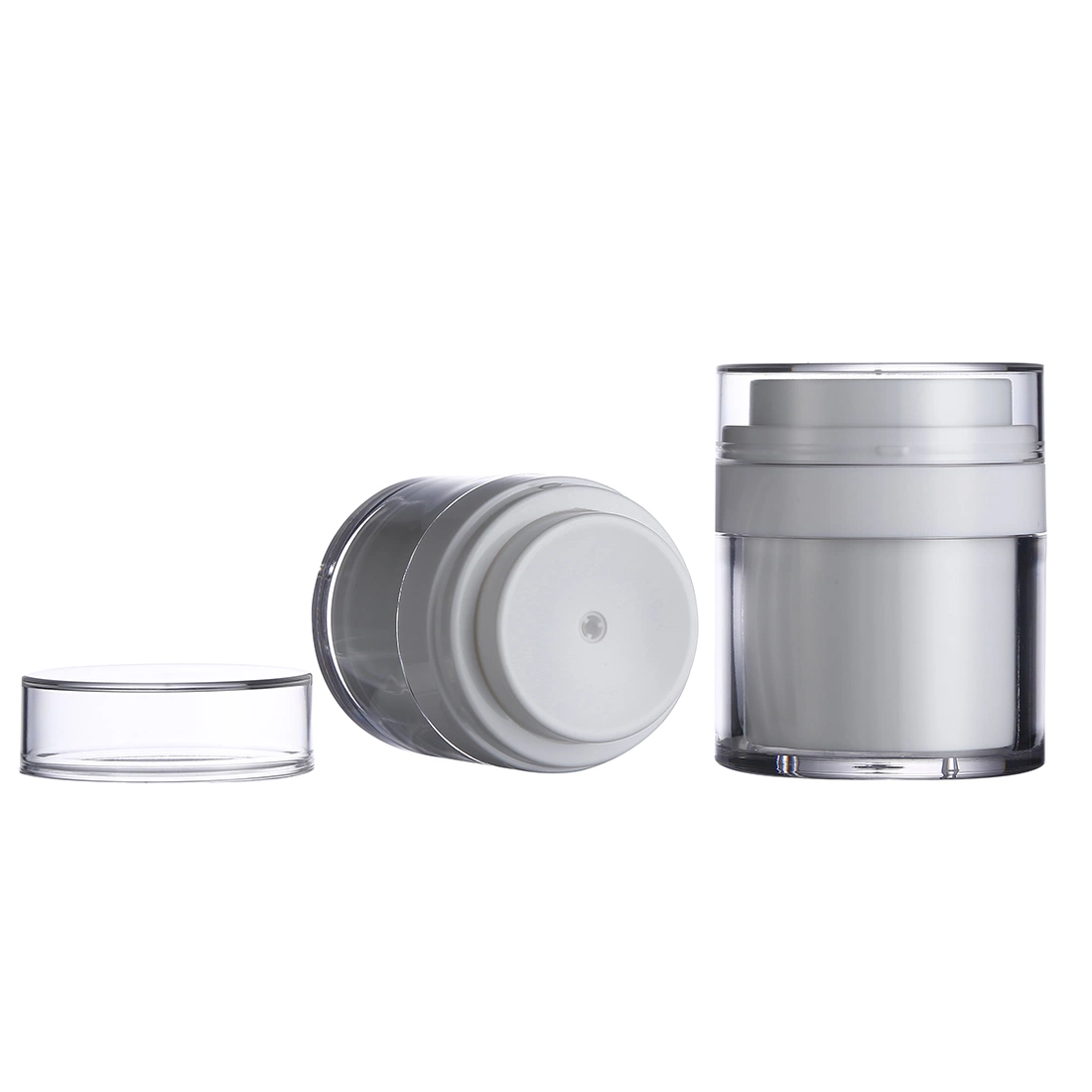 Venta caliente 15/30/ABS PP 50ml Crema de vacío bomba Airless Jar Jar personalizado de contenedor para cremas