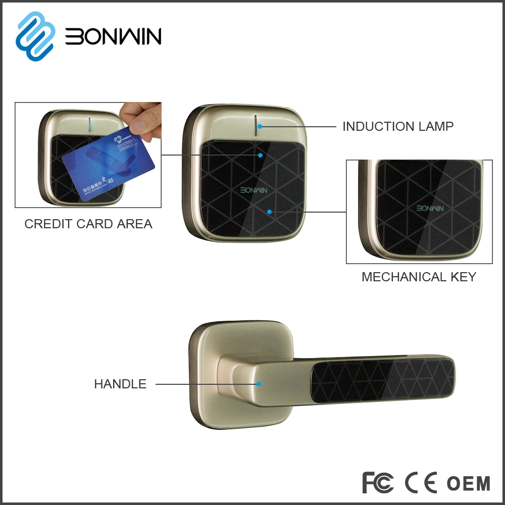 Serrure de porte intelligente RFID sans fil pour hôtel avec contrôle à longue distance de 500 m en sous-GHz.