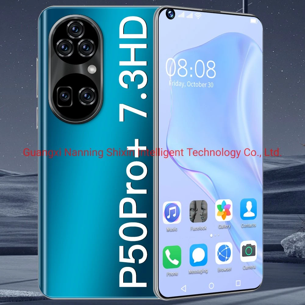 Vente en gros P50 PRO+ Android smartphone P50 PRO+ face Unlock HD Téléphone portable grand écran 4+64GB