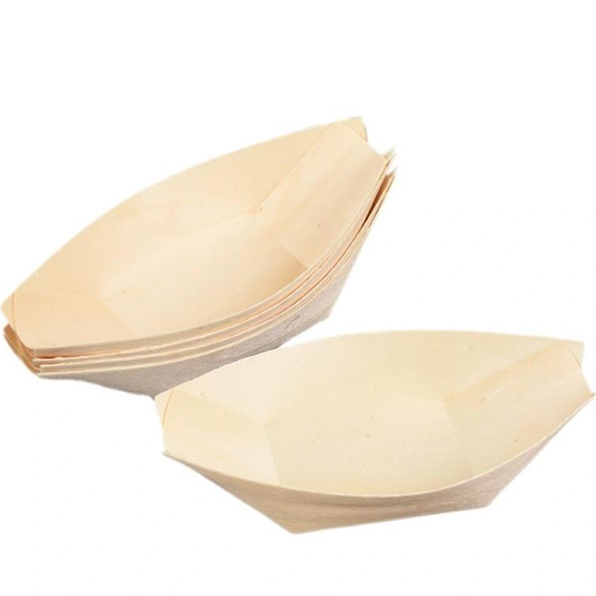 Wooden Sushi Packaging Plate Wooden Sushi Boat Appetizer Serving Food Tray