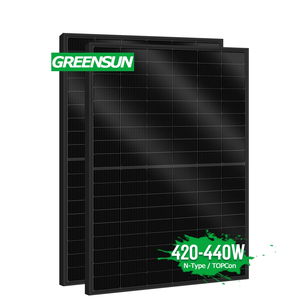 108 celdas 420W 430W 440W Mayoreo completo Negro Tipo N. Panel solar