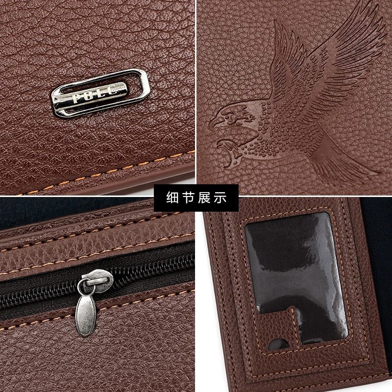 Fashionable Men's Magnetic Buckle Hold Bag Large Capacity Multi-Card Money Clip and Women Handbag