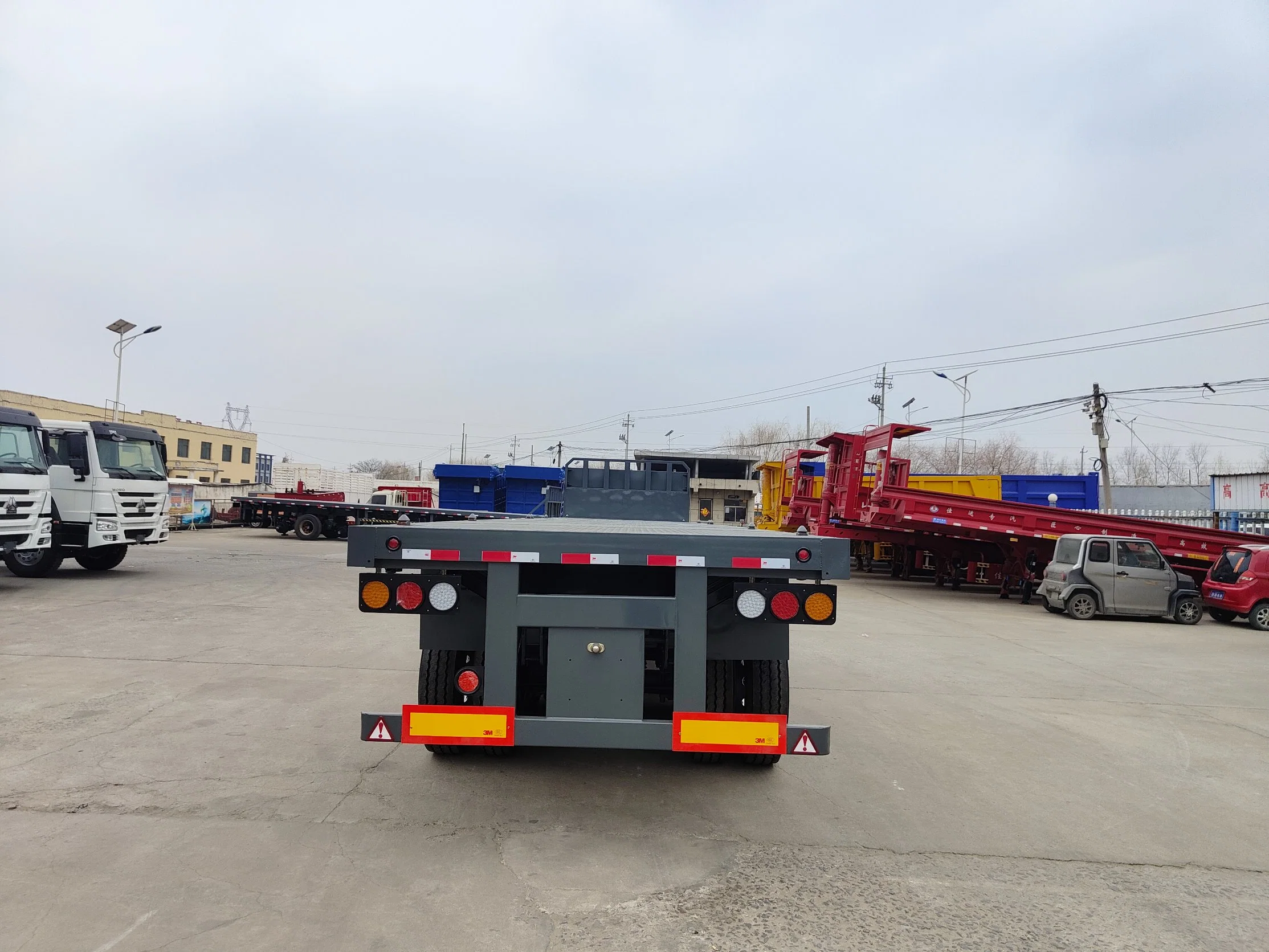 3 Axle 20/40 Feet FT Container Shipping Truck Trailer High quality/High cost performance  Flatbed Trailer