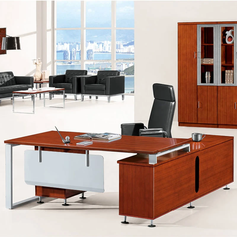 L Shaped Elegant White Office Desk Executive Desk Modern Furniture Office Table