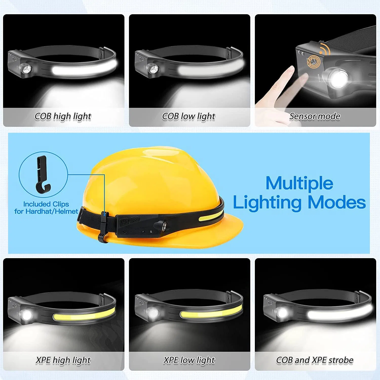 Inspecção de viaturas no exterior por grosso Reparação de emergência de faróis LED Farol COB recarregável com função de sensor de farol ajustável portátil