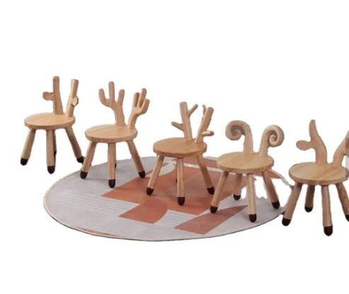 Cute Animal en bois massif Table et chaise meubles pour enfants