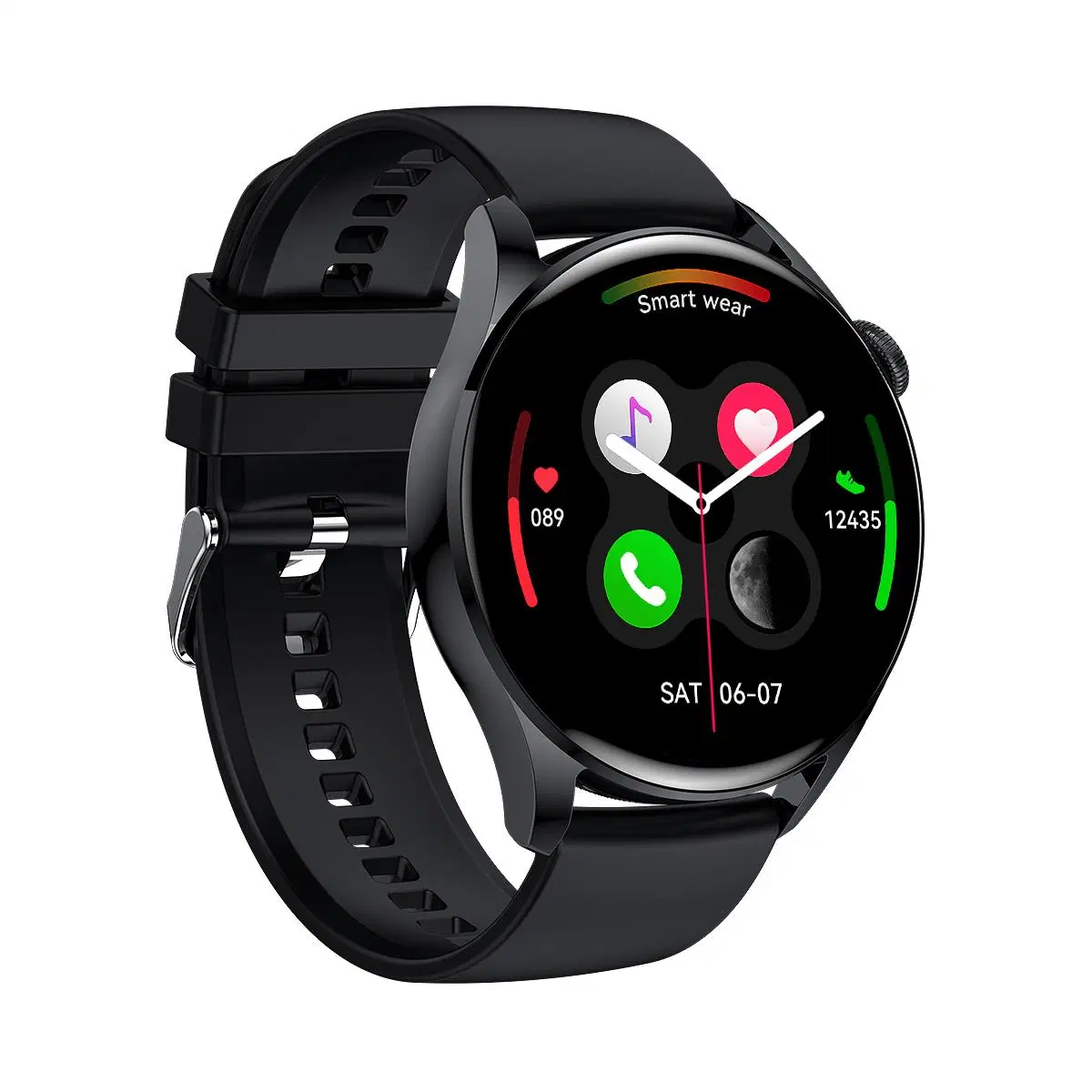 Reloj de alarma de la música de la Frecuencia Cardíaca Fitness Tracker tiempo mensaje C06 Smartwatch