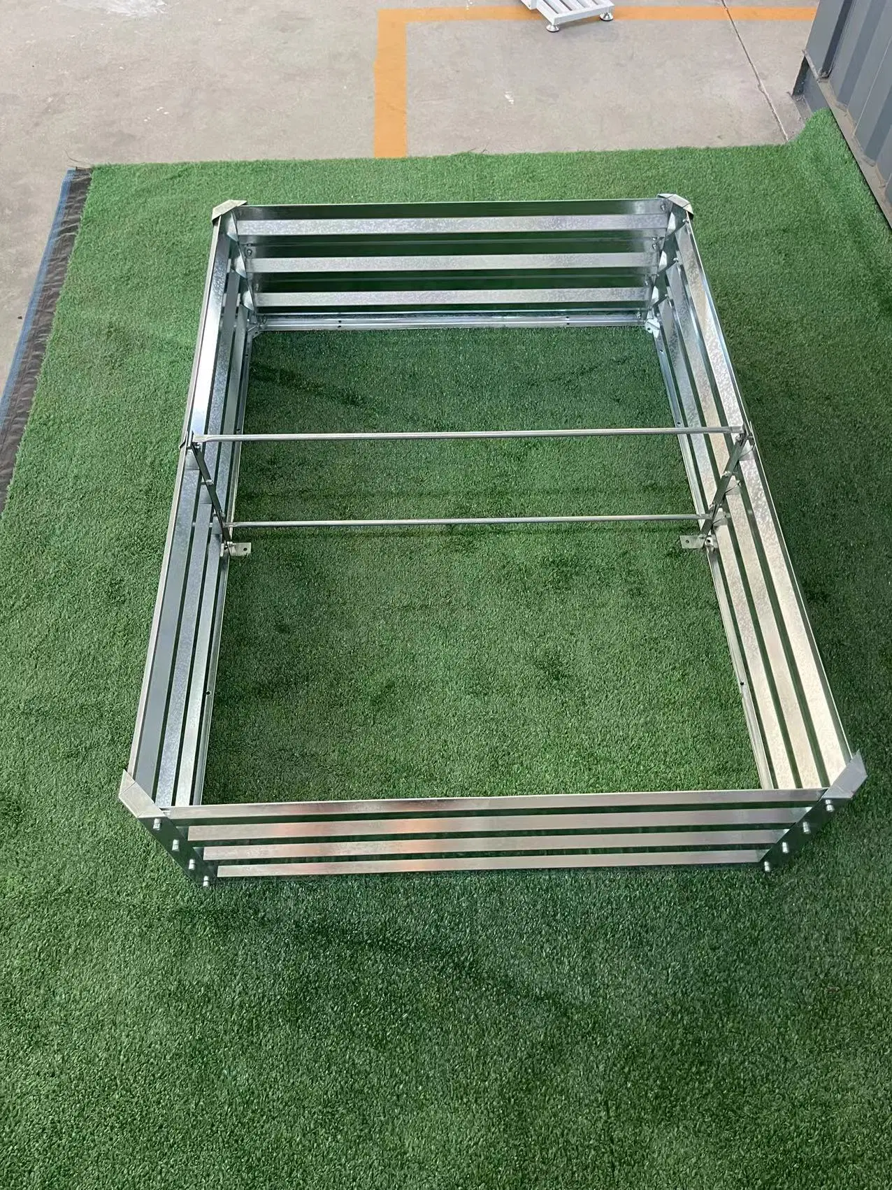 Rectángulo de metal galvanizado al aire libre jardín enarbolado cama de flores