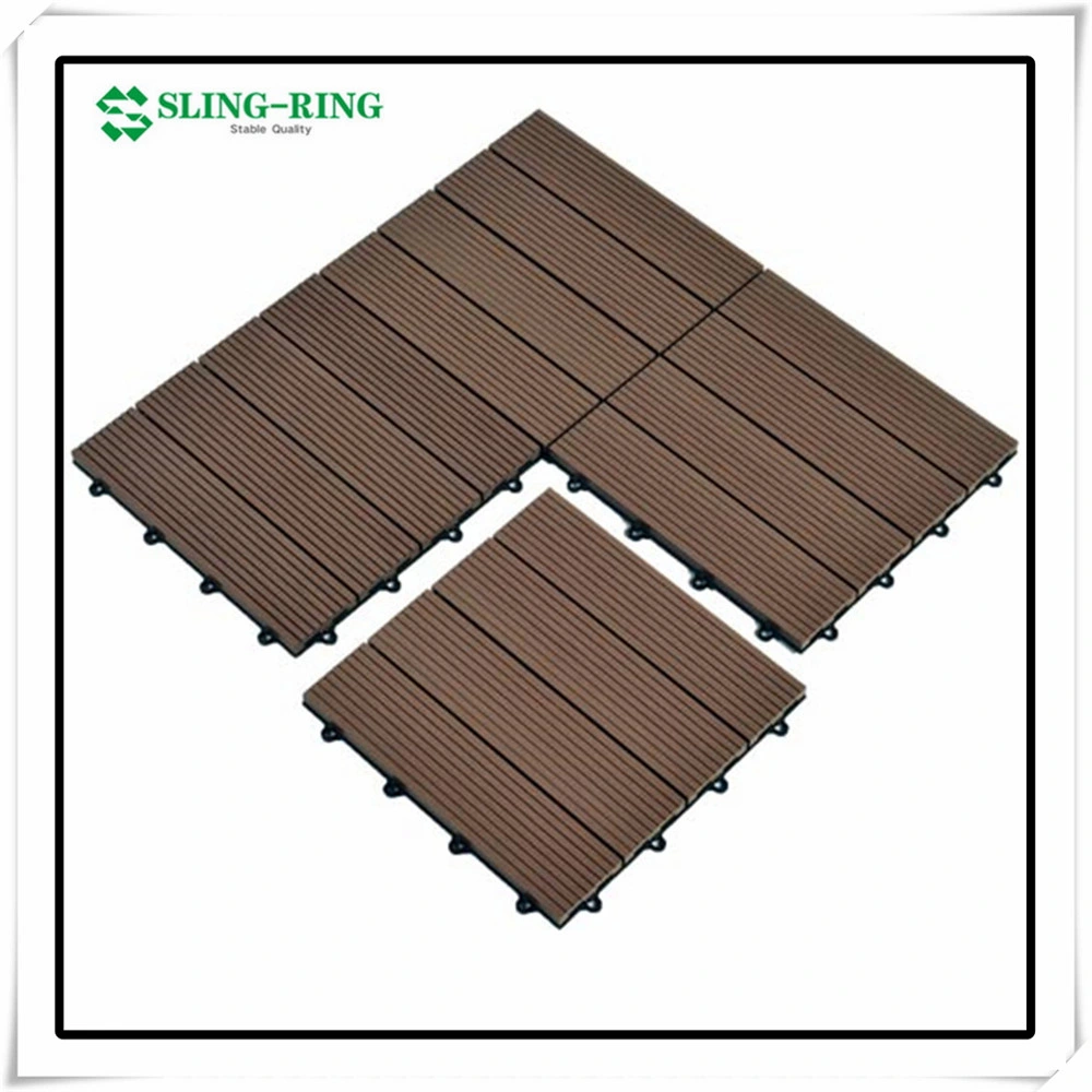 WPC Holz Kunststoff Verbundwerkstoff 300 * 300mm Terrasse Wasserdicht DIY Verriegelung Decking Fliesen für Innen-/Außenbereich Garten