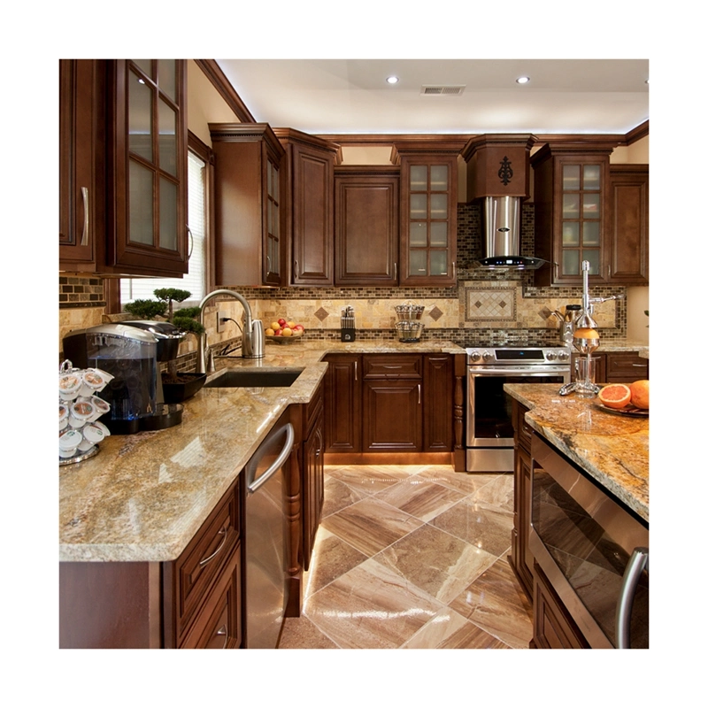 Fancy Style Modern Design Customized Solid Wood Kitchen Cabinets