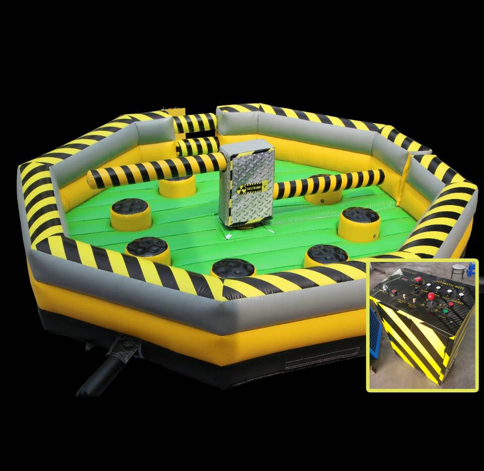 Factory price custom toxic mechanical inflatable meltdown machine,meltdown wipeout game for sale