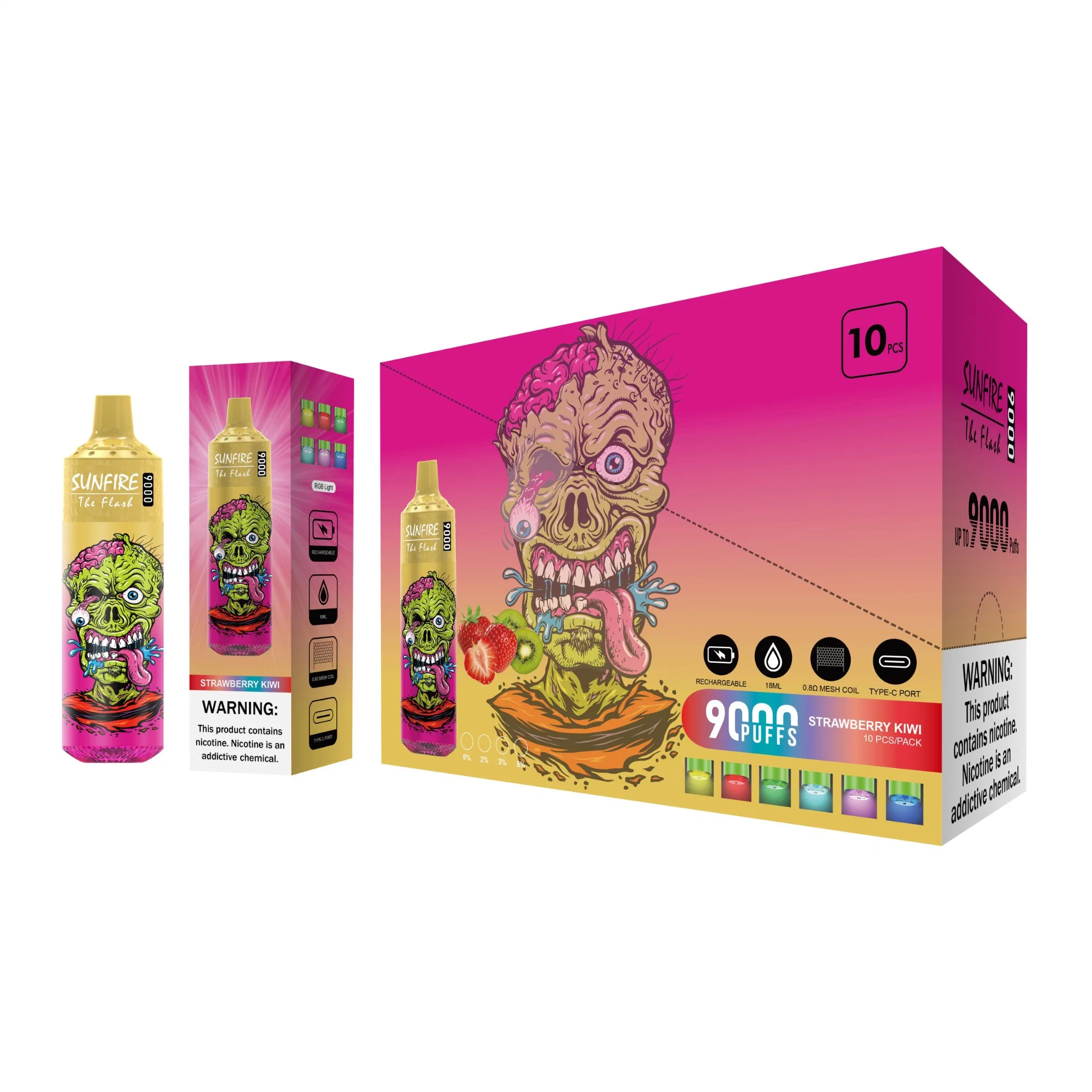 Großhandel i Vape Einweg Pod Pen Sunfire 7000 8000 9000 10000 12000 15000 Puffs E Zigarette Alibaba Puff Distributor 10 Klassische Aromen mit 18ml