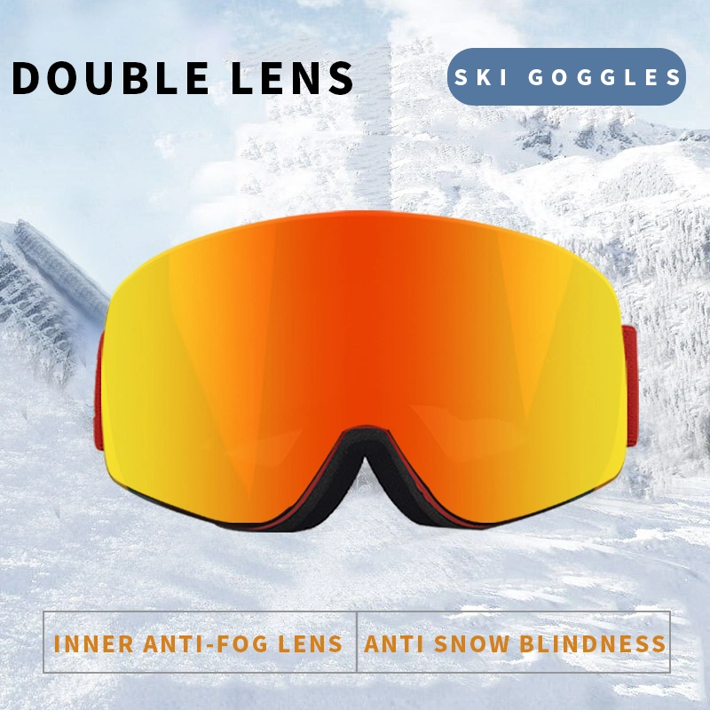 Anlorr 7053 Ski Goggles Manufacturer OEM Custom Anti-Fog Googles Magnetic Snowboard Glasses Ski Snow Goggles