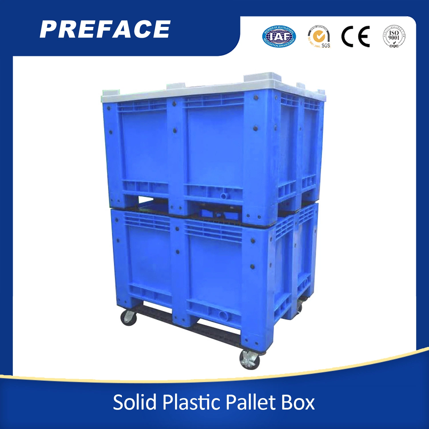 Food Grade Hygienic HDPE Solid Plastic Stillage for Sale