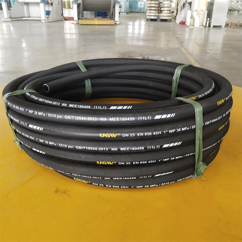 DIN 4sp Industrial Hydraulic Hose Flexible Rubber Steel Wire for High Pressure