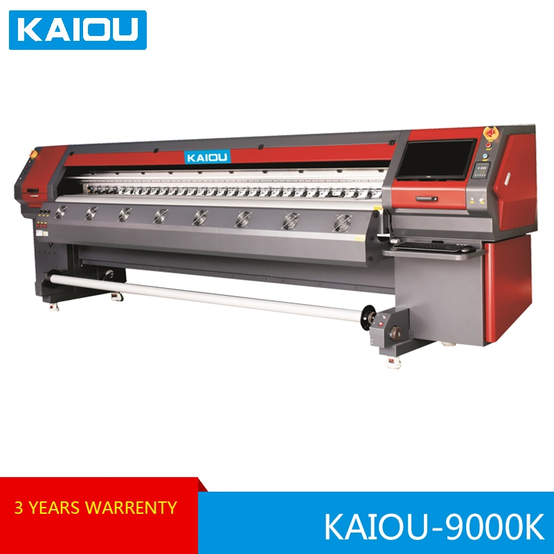 Kaiou Venta caliente Formato gigante de publicidad Indoor Plotter 9000K Eco-Solvent máquina de impresión con tintas solventes