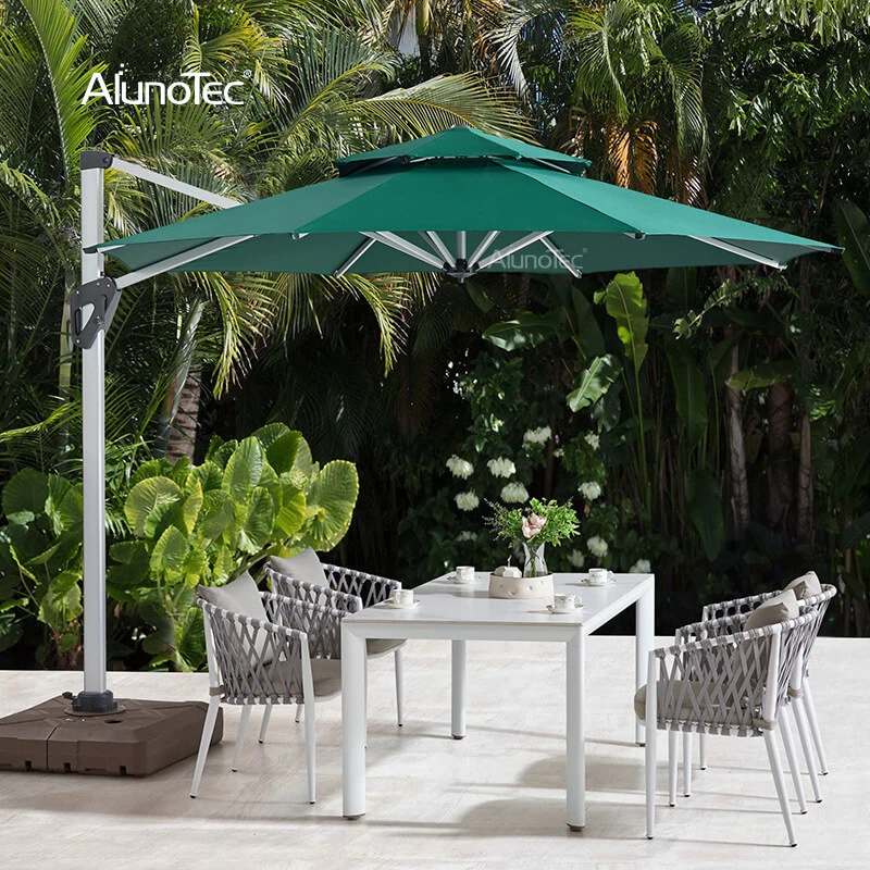 Wholesale/Supplier Aluminum Frame Anti-UV Rotatable Patio Umbrella Parasols Cafe Sun Solar Light Umbrella